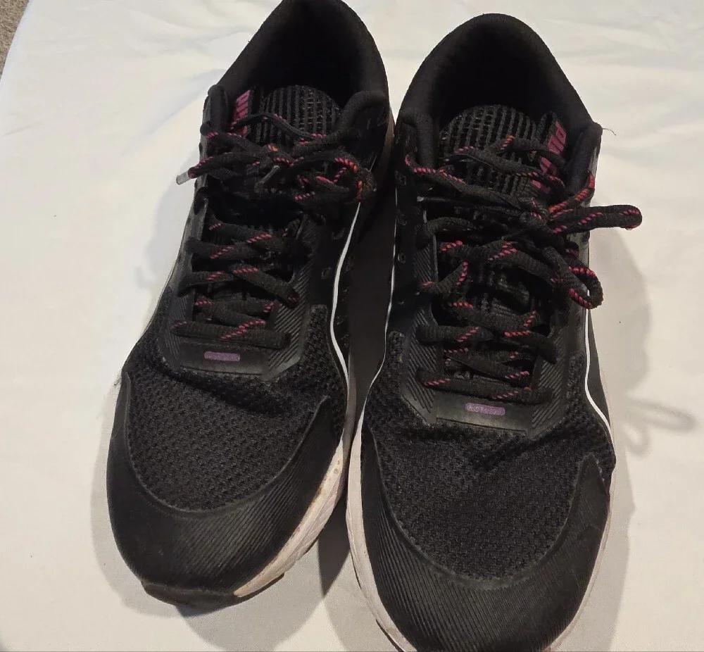 Puma Black Sneakers with Pink Accents